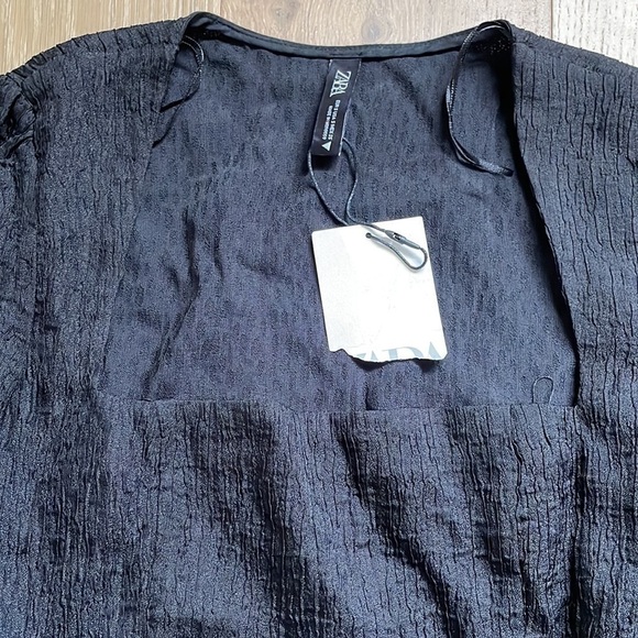 Nwt Zara Black Textured Bodysuit - S - Picture 7 of 11
